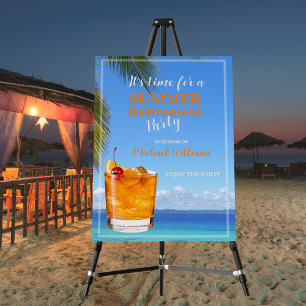 Men's Retirement Summer Ocean Cocktail Party Foam Board