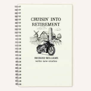 Men's Retirement Vintage Barn Motorbike Cruising Notebook