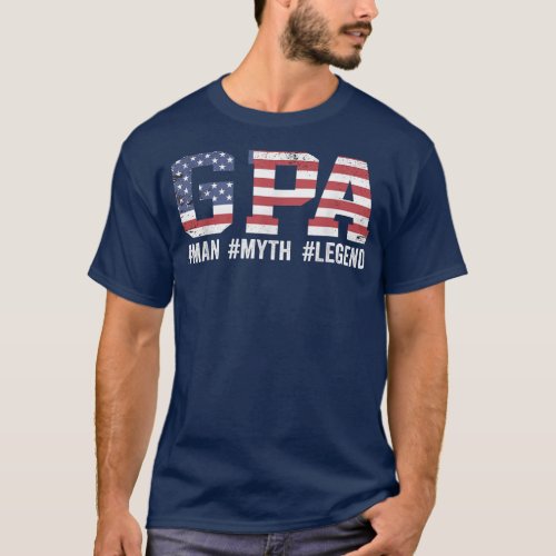 Mens Retro American Flag 4th of July G_Pa Gift for T_Shirt