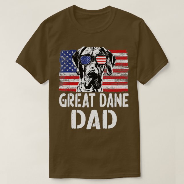 Mens Retro American Flag Great Dane Dad Dog Gift F T-Shirt (Design Front)