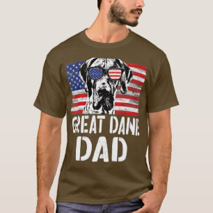 Mens Retro American Flag Great Dane Dad Dog Gift F T-Shirt