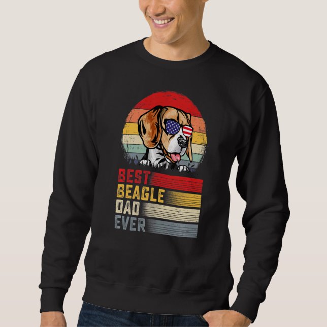 Mens Retro Best Beagle Dad Ever Father's Day Sweatshirt (Front)