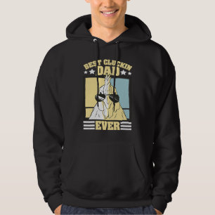 Mens Retro Best Cluckin Dad Ever Chicken Dad Roost Hoodie