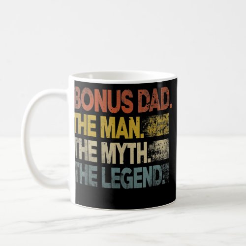 Mens Retro Bonus Dad Man Myth Legend Vintage Coffee Mug