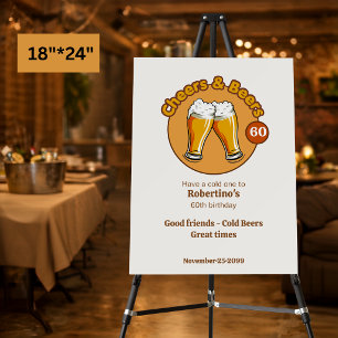 Men's Retro Cheers & Beers Glasses 60th Birthday Foam Board