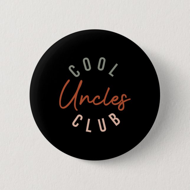 Mens Retro Cool Uncles Club Funny Uncle Pocket Fat Button (Front)