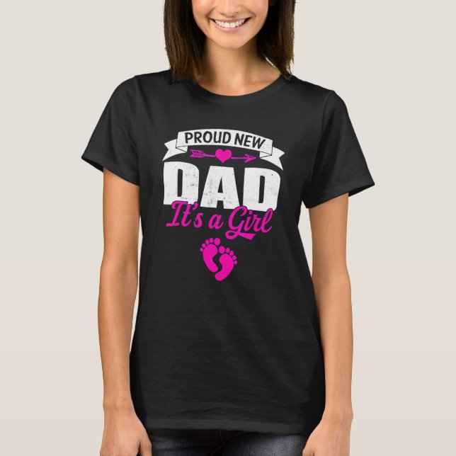 Mens Retro Family Proud New Dad It's A Girls Gende T-Shirt (Front)