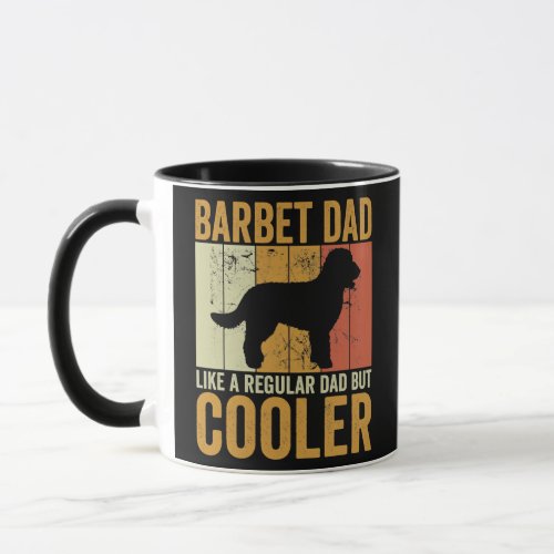 Mens Retro Fathers Day Barbet Dad Dog Owner  Mug