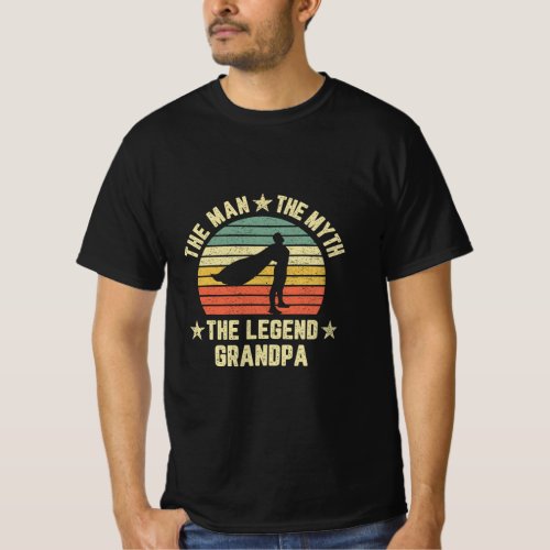 Mens Retro Grandpa The Man the Myth the Legend Sup T_Shirt