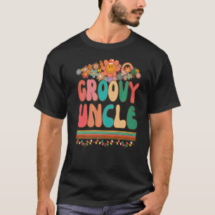 Mens Retro Groovy Uncle Matching Family 1st Birthd T-Shirt