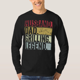 Mens Retro Husband Dad Grilling Legend   For Fathe T-Shirt