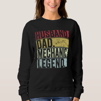 Mens Retro Husband Dad Mechanic Legend For Fathe Sweatshirt