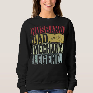 Mens Retro Husband Dad Mechanic Legend For Fathe Sweatshirt