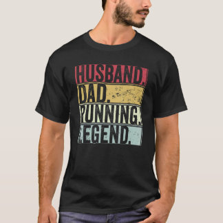 Mens Retro Husband Dad Running Legend For Father T-Shirt