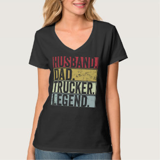 Mens Retro Husband Dad Trucker Legend For Father T-Shirt