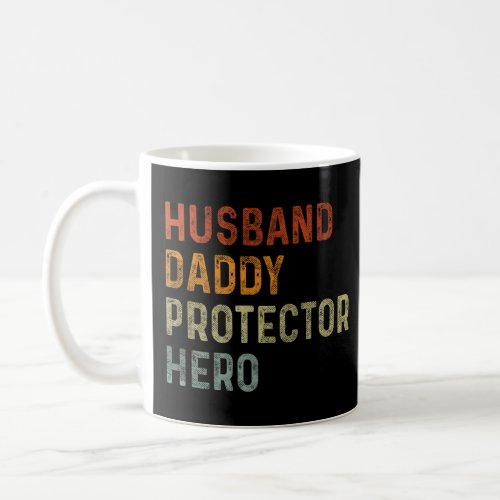Mens Retro Husband Daddy Protector Hero   Father s Coffee Mug