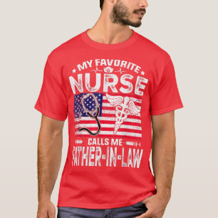 Mens Retro Men My Favorite Nurse Calls Me FatherIn T-Shirt