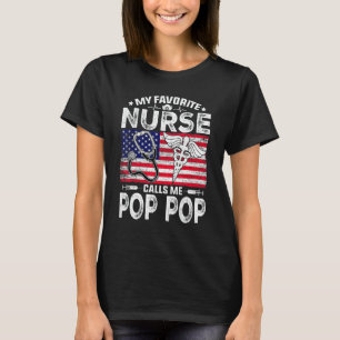 Mens Retro Men My Favorite Nurse Calls Me Pop Pop T-Shirt