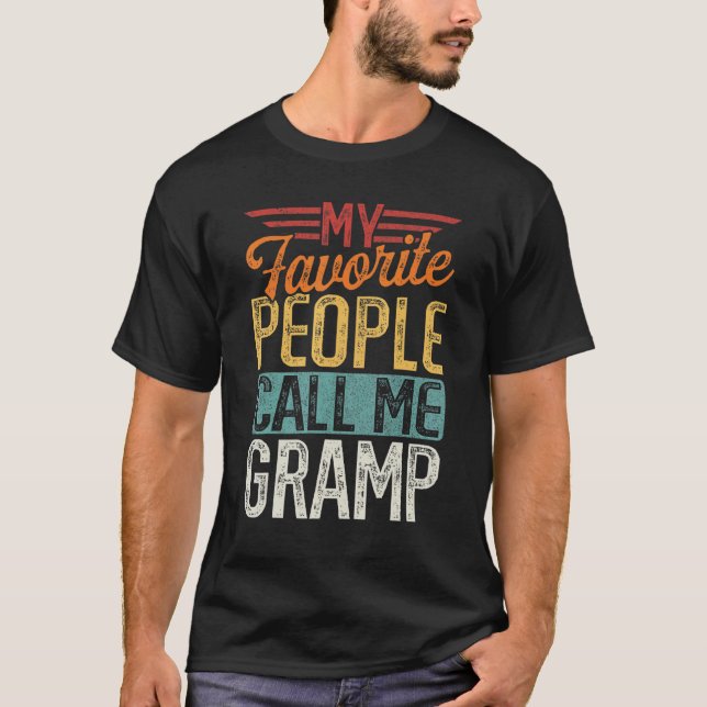 Mens Retro My Favorite People Call Me Gramp Father T-Shirt (Front)