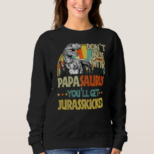 Mens Retro Papasaurus Dinosaur Rex Vintage Father' Sweatshirt