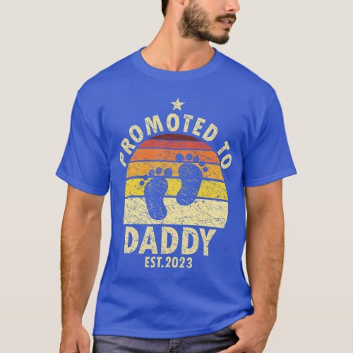 Mens Retro Promoted To Daddy 2023 Soon To Be Dad N T_Shirt