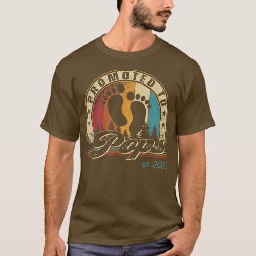 Mens Retro Promoted to Pops Est 2023 First Time Fa T_Shirt