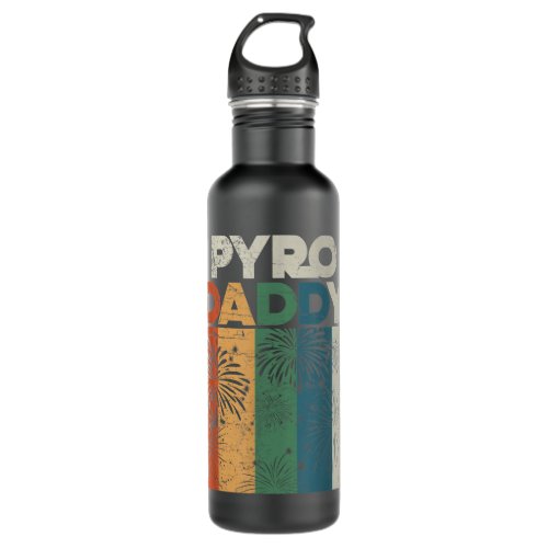 Mens Retro Pyro Daddy Pyrotechnician Father Firewo Stainless Steel Water Bottle