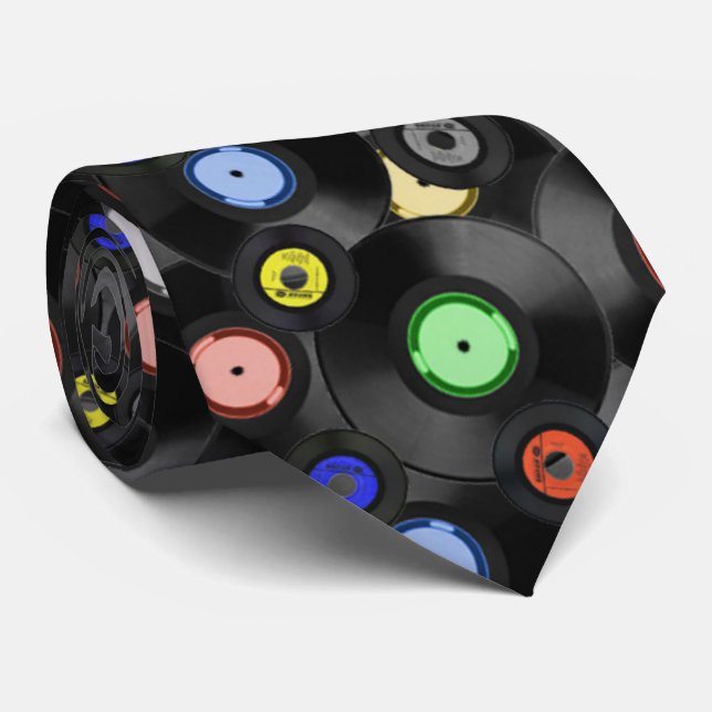 Mens Retro Records Tie (Rolled)