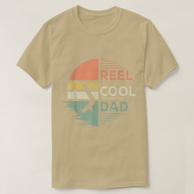 Mens Retro Reel Cool Dad Fishing Fisherman Fisher  T-Shirt (Design Front)
