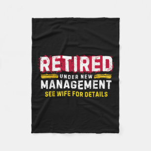 Men's Retro Retired Under New Management See Wife Fleece Blanket