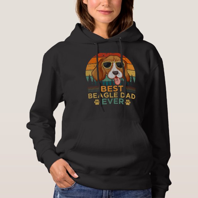 Mens Retro Style Best Beagle Dad Ever Father's Day Hoodie (Front)