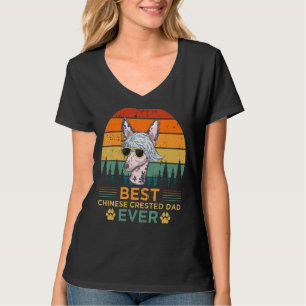 Mens Retro Style Best Chinese Crested Dad Ever Fat T-Shirt