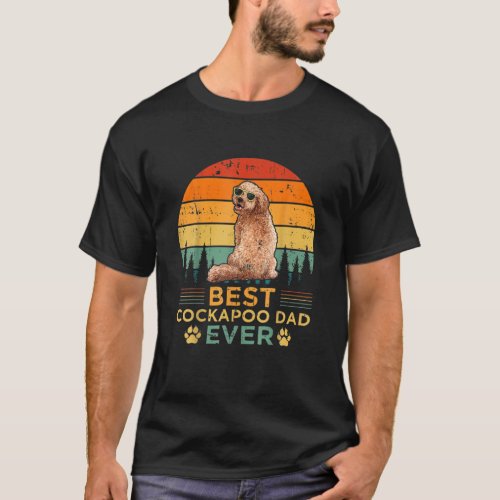 Mens Retro Style Best Cockapoo Dad Ever Fathers D T_Shirt