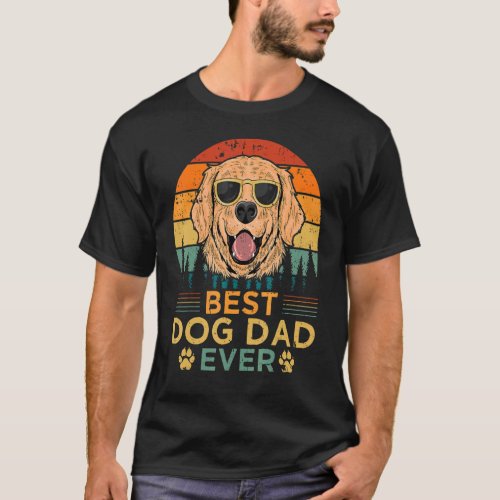 Mens Retro Style Best Dog Dad Ever Fathers Day T_Shirt