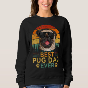 Mens Retro Style Best Pug Dad Ever Father's Day Sweatshirt