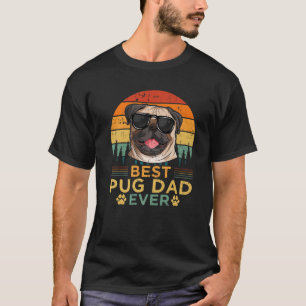 Mens Retro Style Best Pug Dad Ever Father's Day T-Shirt