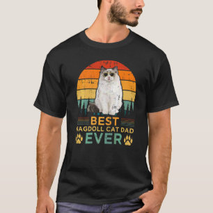 Mens Retro Style Best Ragdoll Cat Dad Ever Father T-Shirt