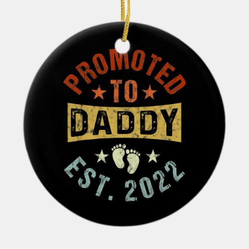Mens Retro Style Fathers Day Graphic Promoted to Ceramic Ornament