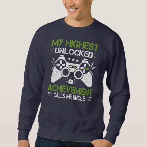 Mens Retro Style Video Game Lover Gamer Uncle Sweatshirt