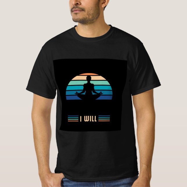 mens retro sunset positive quote tshirt (Front)