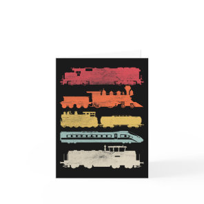 Mens Retro Trains Lovers Vintage Railroad Train Ch Card