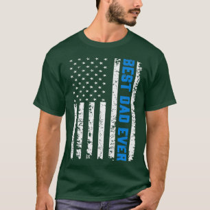 Mens Retro US Best Dad Ever 4th Of July Father's D T-Shirt