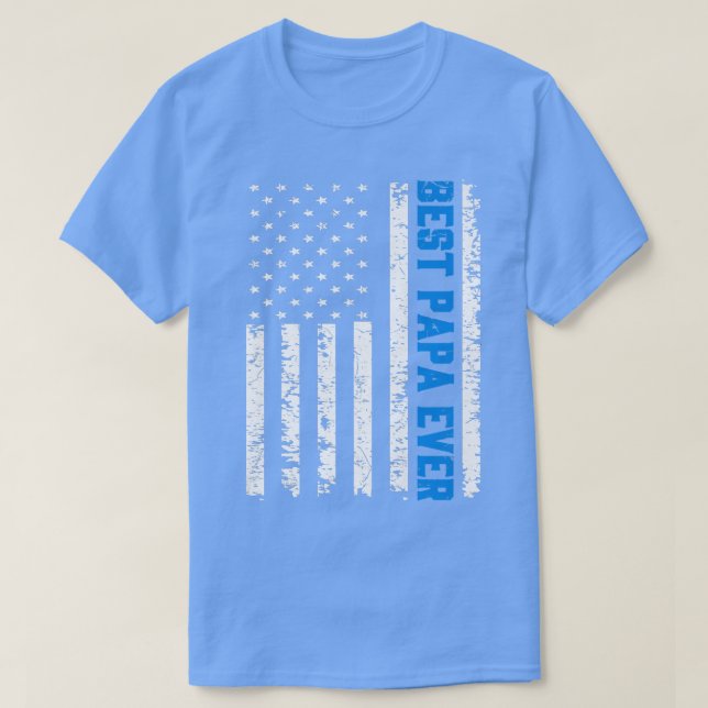 Mens Retro US Best Papa Ever 4th Of July Father's  T-Shirt (Design Front)