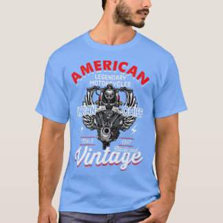 Mens Retro Vintage American Motorcycle Indian Old T-Shirt