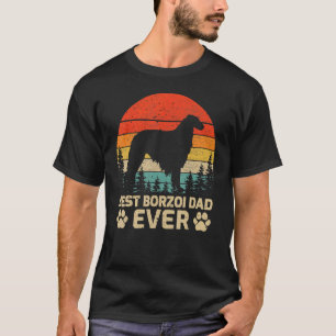 Mens Retro Vintage Best Borzoi Dad Ever Father's D T-Shirt