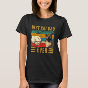 Mens Retro Vintage Best Cat Dad Ever Fathers Day S T-Shirt