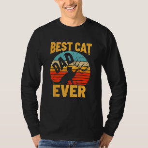 Mens Retro Vintage Best Cat Dad Ever Fist Bump Fa T-Shirt