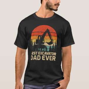 Mens Retro Vintage Best Excavator Dad Ever Father' T-Shirt