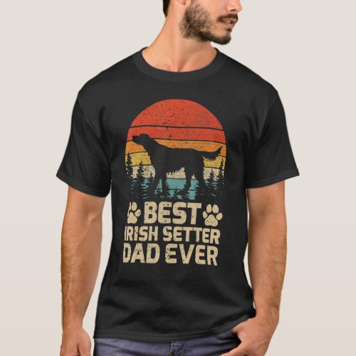 Mens Retro Vintage Best Irish Setter Dad Ever Fath T_Shirt