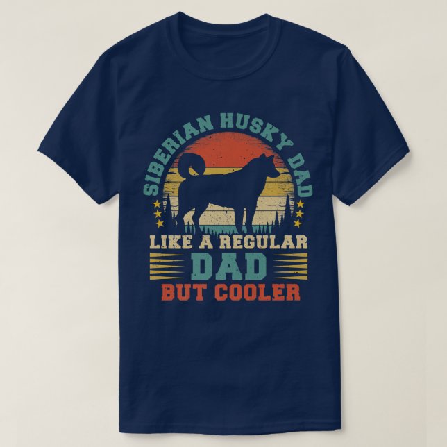 Mens Retro Vintage Dog Funny Siberian Husky Dad Fa T-Shirt (Design Front)